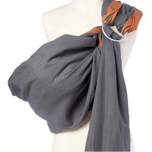 Hip Baby Wrap | Gray and Orange Baby Ring Sling